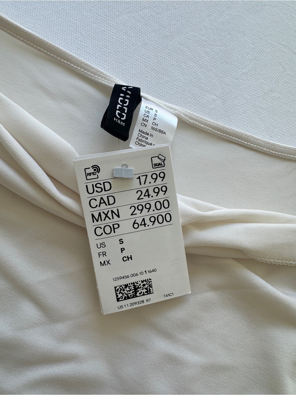 H&M Cream Seamless Chemise Slip